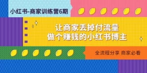 小红书-商家训练营12期：让商家丢掉付流量，做个赚钱的小红书博主-多课资源站